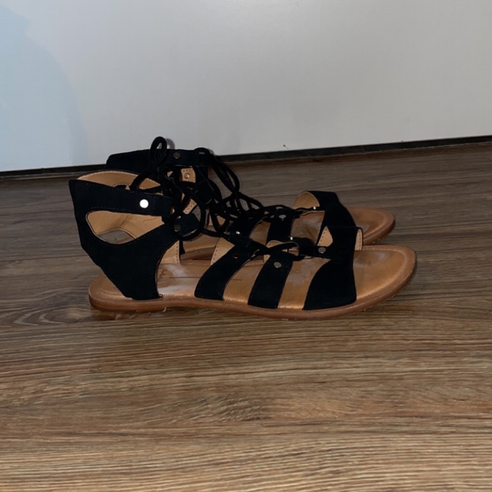 Dolce Vita Black Gladiator Lace Up Sandals - Picture 7 of 11